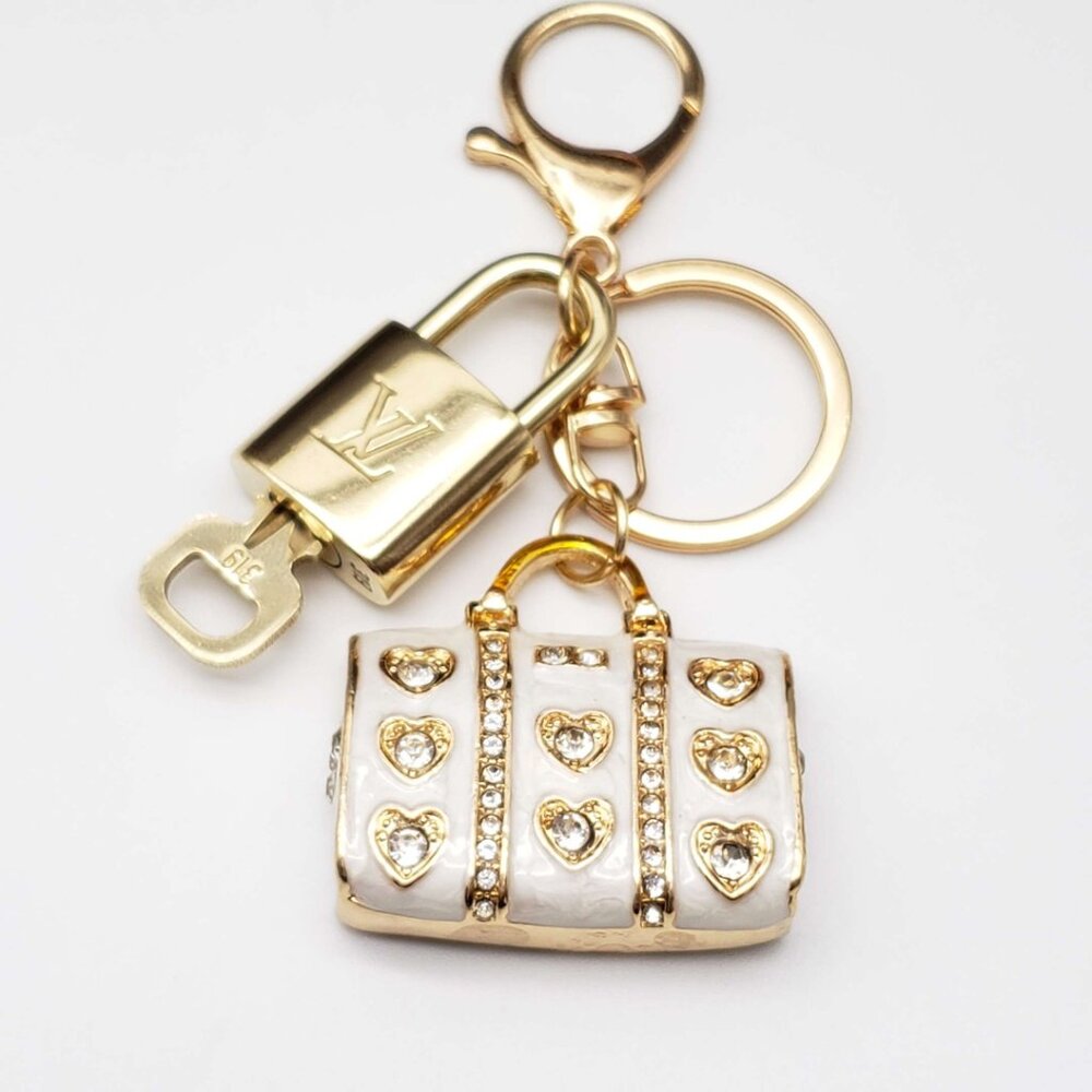 Authentic Louis Vuitton Gold Padlock 🔒 Key Set w/ Unbranded Bag Charm - Picture 3 of 6